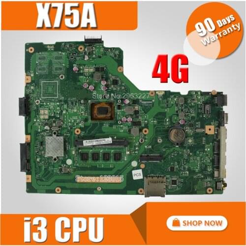 X75A Motherboard REV:3.1 i3 cpu For Asus X75V X75VC X75VB X75VD X75VD1 R704V Laptop motherboard X75A Mainboard X75A Motherboard