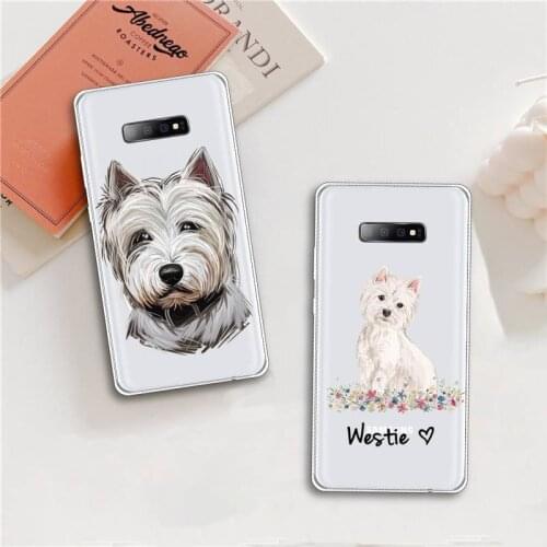 Westie dog cute cartoon Phone Case Transparent For Samsung Galaxy A 71 21s S note 8 9 10 plus 20 ultra protective shell
