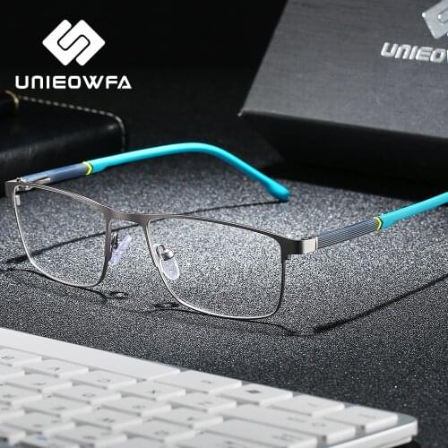 Korea Optical Glasses Frame Men Myopia Prescription Eyeglasses Frame Male Rectangle Stainless Steel Spectacles Frame Custom Lens