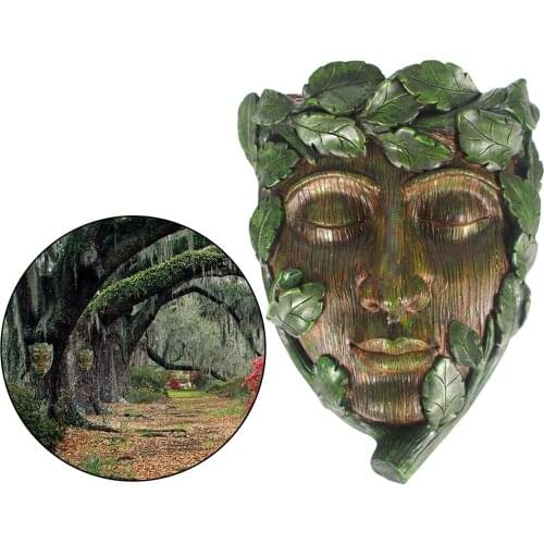 Man Face Tree Garden Peeker Sculpture ing Statue Art Backyard Ornaments