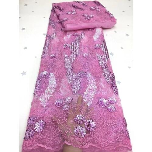 Nigeria Mesh Lace Fabric, African Sequin Lace Fabric, High Quality French Mesh Tulle Lace Fabric With Sequins D4511