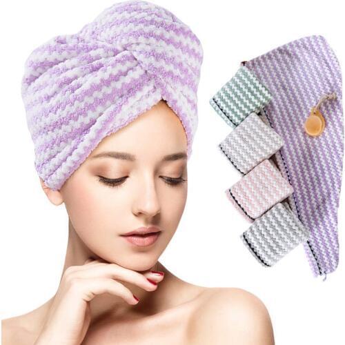 Hair Towel Wrap Turban Microfiber, Hair Drying Towel Bath Shower Cap Head Towels, Absorbent & Soft Hair Dry Cap For Women Girls