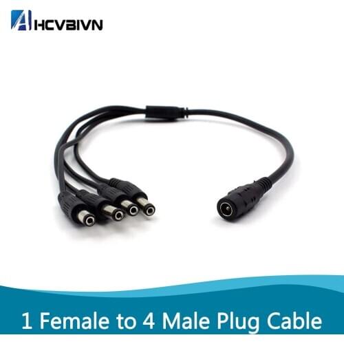 DC 1 to 4 Power Splitter Cable For CCTV Camera 1 Female to 4 Male video cctv accessories