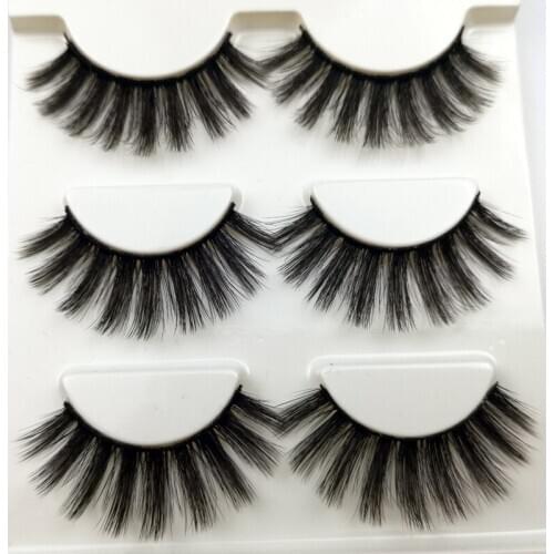 2019 NEW 3 pairs mink eyelashes natural fake eye lashes make up handmade 3d mink lashes false lash volume eyelash extension