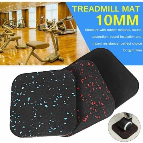Rubber Treadmill Mat Floor Protector Shockproof Cushion Exercise Fit Gym Running Workout Fitness Equipment Accessories 10x10cm