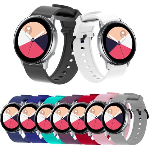 Silicone Replacement Bracelet For Samsung Galaxy Watch Active Strap For Garmin Vivoactive3 Watch Band For Huami Amazfit Bip 20mm