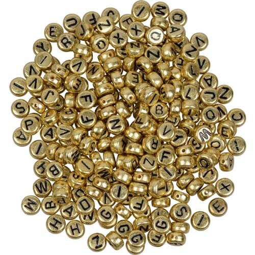 Round Flat Mixed Letter Loose Spacer Random Acrylic Alphabet Beads For Diy Jewelry Making Handmade Bracelet Necklace