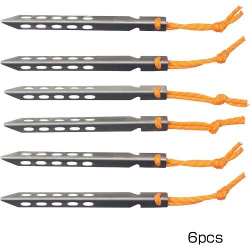 Outdoor Portable Tent Canopy Ground Nail Titanium Alloy Camping Camping Beach Snow Tent Nail V-Shaped Belt Rope 16cm