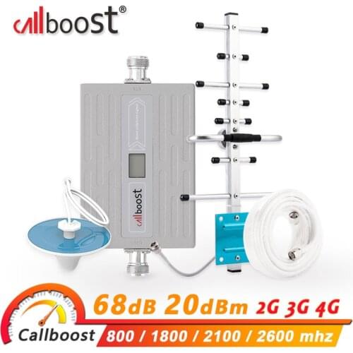 Callboost 4G Cellular Amplifier 800 MHz Signal Repeater 1800 2100 2600 Mobile Phone Signal Amplifier GSM 2G 3G 4G Network Signal