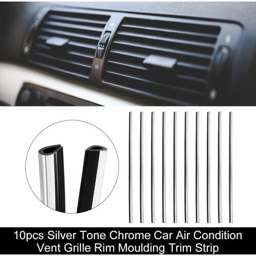 X Autohaux 10pcs 8 Color Car Air Conditioning Outlet Vent Grille Rim Moulding Trim Strip PVC