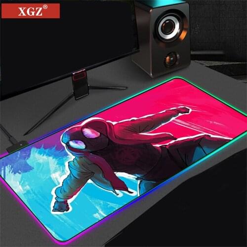 Xgz RGB Gaming Mouse Pad RGB Rubber Pad Colorful Lighting LED Gaming Mouse Pad for Computer PC Non-slip Desk Mat 40x90cm Csgo