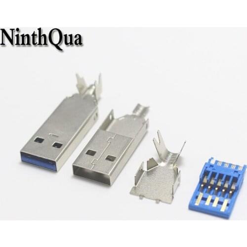 1/2/5sets Nickel USB Extension Cable 3.0 Male Plug for DIY Reapir Extender Data Cord for Laptop PC Smart TV PS4 Xbox One SSD