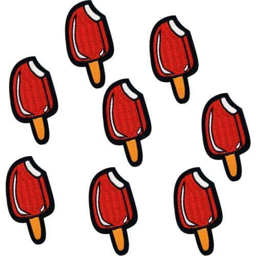 10 pcs DIY Ice Cream Food Patches Badges for Clothing Iron Embroidered Applique Iron on Patch Sewing Accessories for Clothes