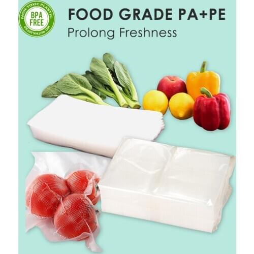 100PCS/LOT Vacuum Sealer Plastic Storage Bag Food Saver No Cutting Bags For Vacuum Home Kitchen Accessories Vacuum Bags BPA FREE