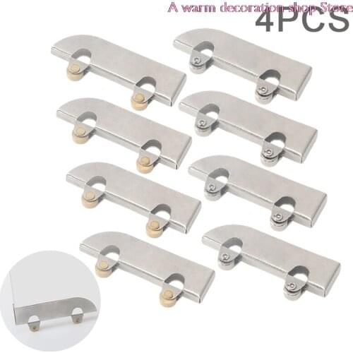 4Pc Stainless Steel Pulley 5mm Glass Sliding Door Wheel Clamp Track Roller Runner For Display Cabinet Mobile Counter Repair Part