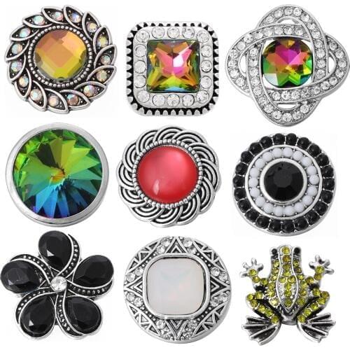 5pcs/lot 2019 High Quality 18mm Snap Button Jewelry Colorful Flower Snap Buttons Fit Snap Bracelet for Women Snaps Jewelry
