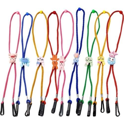 9pcs Child Adjustable Face Mask Lanyard Handy Convenient Safety Mask Ear Holder Rope Mouth Cover Rope Colorful 9 Ribbons
