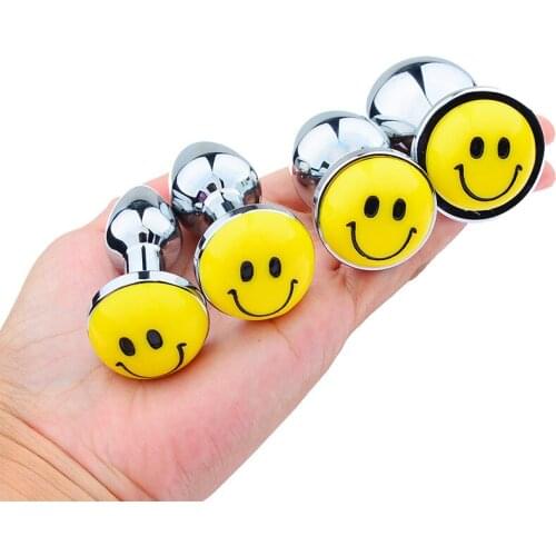 New Smiley Stainless steel Anal plug Anal Dilator ButtPlug Masturbation Vaginal Anal Dildo Anal Stimulator Sex Toy For Woman man