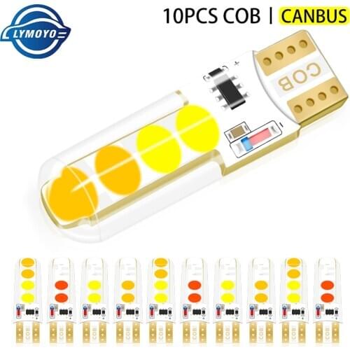 10pc Car Led T10 W5W 194led Dual Flash Strobe Lights Silicone Canbus Clearance Reading Lincese Plate Lamp Door Dome Light 12V