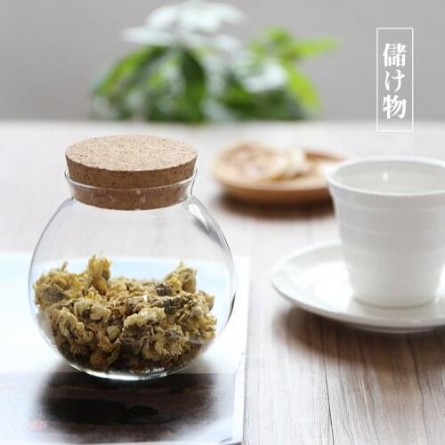 Free ShippingHigh temperature glass seal pot Clear glass storage jar with Wooden lid Green Tea Seal Pot Kitchenroom Storage Box