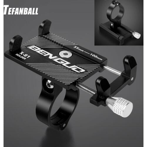 Aluminum Alloy Bicycle Phone Holder Motorcycle Handlebar Mount Adjustable Support 3.5-6.2 Inch Smart Phone for iPhone Samsung
