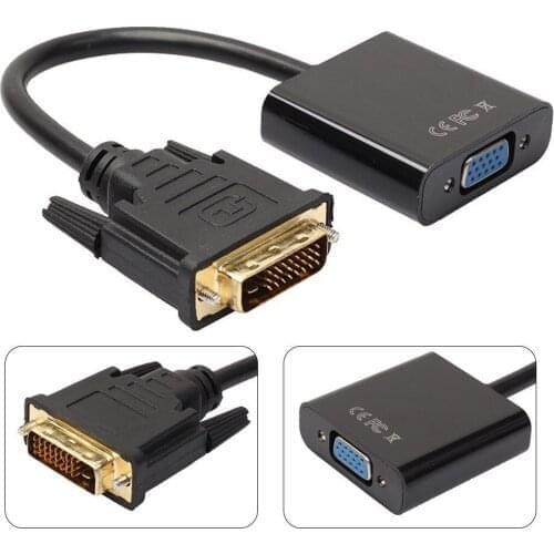 DVI-D 24+1 Pin Male to VGA 15Pin Female Active Cable Adapter Converter 1080P