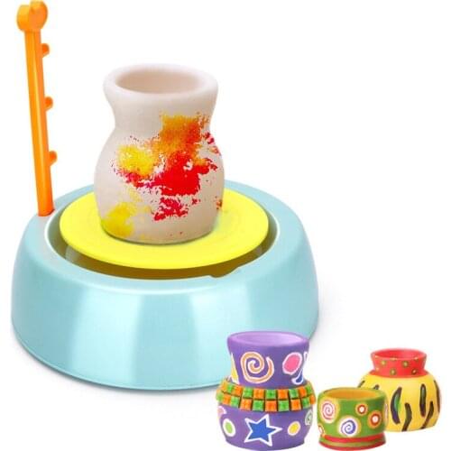 Pottery Wheel Kit for Kids Handmade Artist Paint Pottery Studio Ceramic Machine Educational Handicraft DIY Toy for Boy jlrr