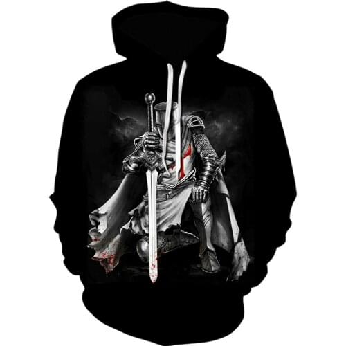 Knights Templar 3d Printed hoodies Winter autumn jacket funny design hoodie Harajuku Long sleeve armor streetwear Tracksuits