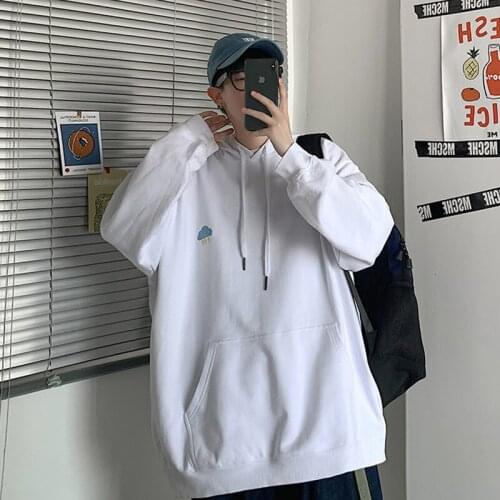 Korean Mens Hoodies The Weather Printed Men Hooded Sweatshirts 2021 Autumn Man Casual Oversized Hoodies Pullovers