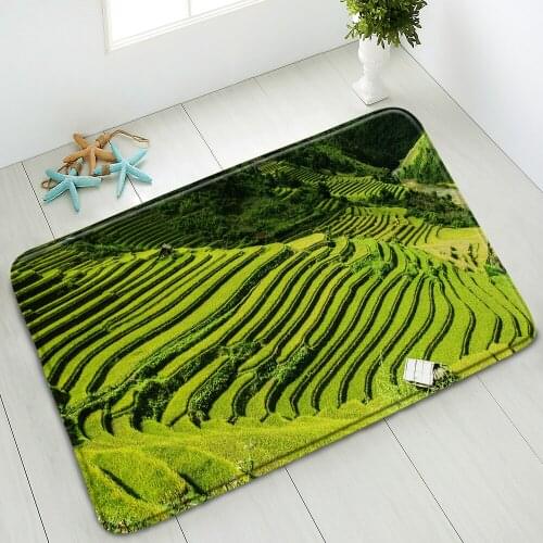 Natural Scenery Non-Slip Bath Mats Forest Mountain Lake Grassland Bedroom Kitchen Doormat Washable Floor Mat Absorbent Carpet