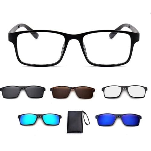 OEYEYEO 6-in-1 Magnetic Sunglasses Clip Spectacles Frame For Men And Women General Fashion Trend Myopia Optical Frame