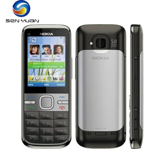 C5-00i Original Phone Unlocked Nokia C5 C5-00 Cell phones GSM 3G 3Mp Camera FM GPS Bluetooth Russian/Arabic/Hebrew Free shipping