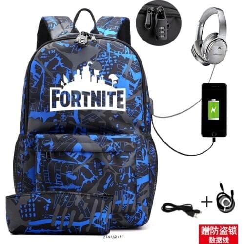 Hot Game FORTNITE Backpack Kids Cartoon Anime Schoolbags Teens Boys Girls Laptop Backpack Men Women USB Travel Rucksack Mochilas