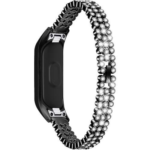 Watch Band Strap with NEW Shiny Rhinestones Metal Wristwatch Bracelet Replacement Strap For Samsung Galaxy Fit-e SM-R375 SM-R370