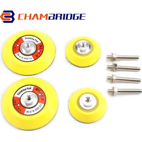 50mm/75mm Back-up Sanding Pad 6mm Shank Hook and Loop Sanding Discs M6/M8 Thread for Polishing Grinding Abrasive Power Tools
