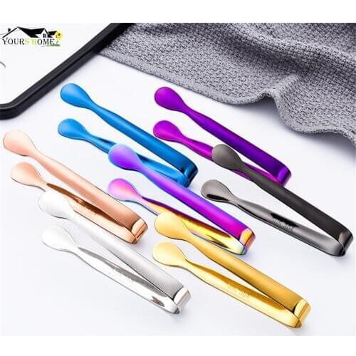 11cm Ice Tong Bbq Stainless Steel Barbecue BBQ Clip Bread Food Ice Clamp Ice Tongs Bar Kitchen Accessories Barware