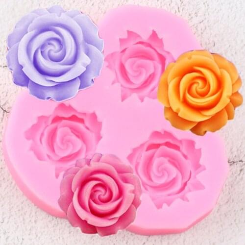 Rose Flowers Chocolate Fondant Molds Wedding Cake Decorating Tools 3D Craft Soap Silicone Molds Candy Chocolate Gumpaste Moulds