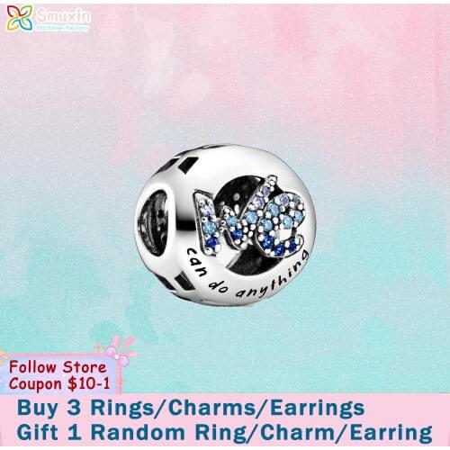 Smuxin 925 Sterling Silver Beads Limited Edition We Can Do Anything Charm fit Original Pandora Bracelets Women Jewelry Making