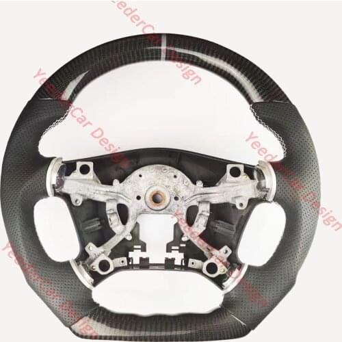D-Shape Cuatomized Real Carbon Fiber Sports Steering Wheel Alcantara Leather compatible for Mitsubishi Pajero 2011