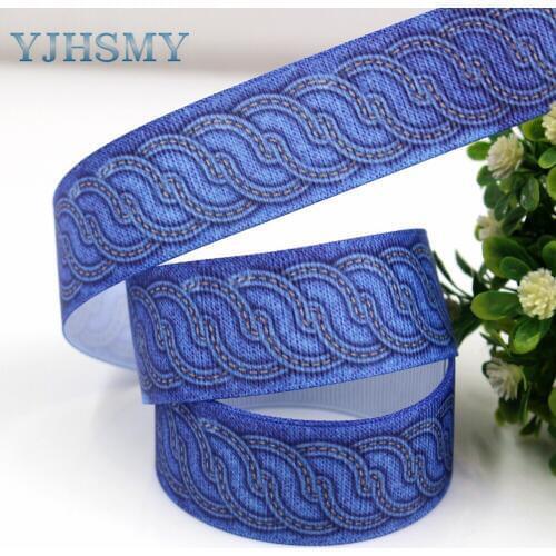 YJHSMY D-17927-689,10 yards,25 mm cowboy Printed grosgrain ribbons,DIY handmade Hair accessories Material wedding gift wrap