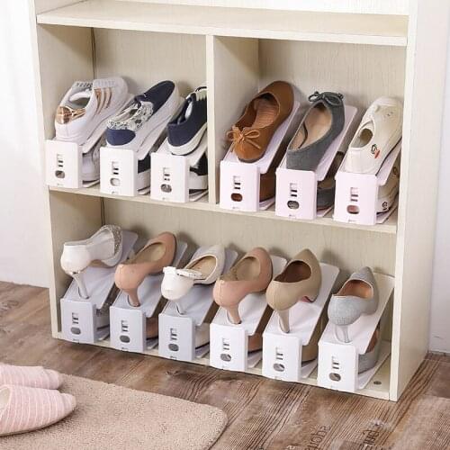 1 PCS Double-layer Adjustable Simple Shoe Bracket Dust Storage Shoe Rack Home Shoe Durable Storage Shoe Rack Household Supplies