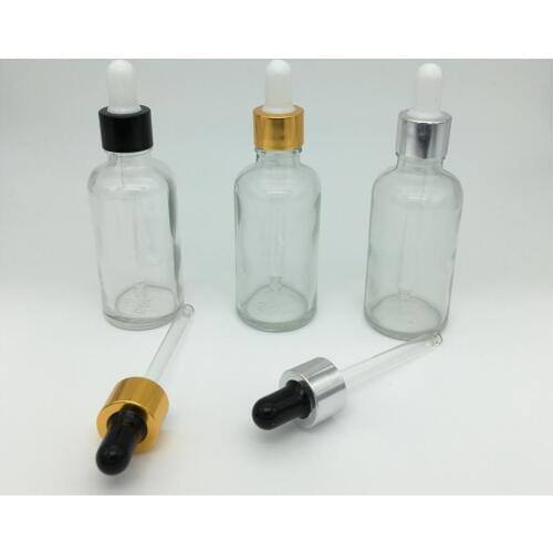 10pcs 50ml Clear Glass Dropper Bottle,1.67oz Clear Bottle, 50cc Empty Bottles, wholesale