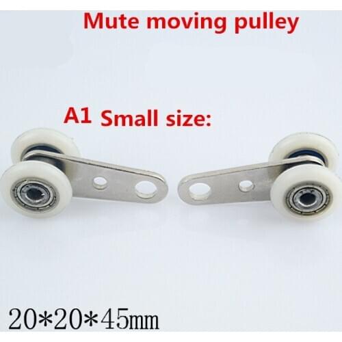 10pcs window curtain parts hanging double wheels with bearing hanging round wheel heavy Nylon Wheels Pulley Roller
