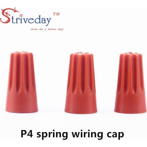 100pcs/lot P4 Twist Nut Electrical Wire Connector Terminals Cap Spring Insert Assortment Color Orange