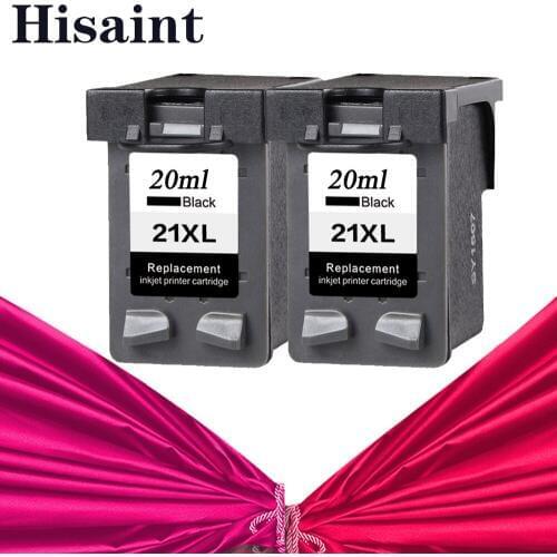 Hisaint Hot 2pcs Inkjet Printer ink cartridge for hp21 21 XL C9351AN F380 F2120 F2180 F2280 F2179 F4180 3910, for HP4311, 1410