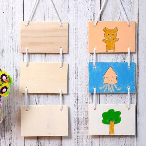 3Pcs Nature Blank Wood Plaque For Hanging Sign DIY Wooden Message Board Painting Decor Wooden Sign Hanging Board For Door