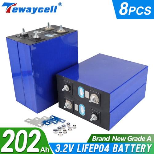 New 200ah lifepo4 battery 3.2V Lithium Iron Phosphate cell 12v 24v 48v battery pack Suitable for Solar Energy EU US TAX FREE