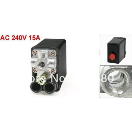 AC 240V 15A 175 PSI 12 Bar 1/4 NPT 4 Ports Air Compressor Pressure Switch Valve