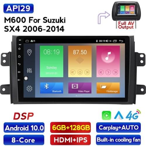 6+128 Android 10.0 DVD 2Din Car Radio Multimedia Video Player Navigation GPS For 2006 2007-2012 Suzuki SX4 Carplay AUTO Stereo
