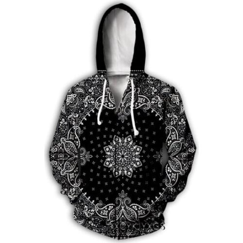 Bandana Pattern 3D Print Causal Clothing New Fashion Men/ Women Zipper Hoodies Plus size S-7XL harajuku man hoodies